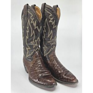 VTG Montana Python Cowboy Boots Men's 7D Belly Cut Exotic Leather Western Mexico